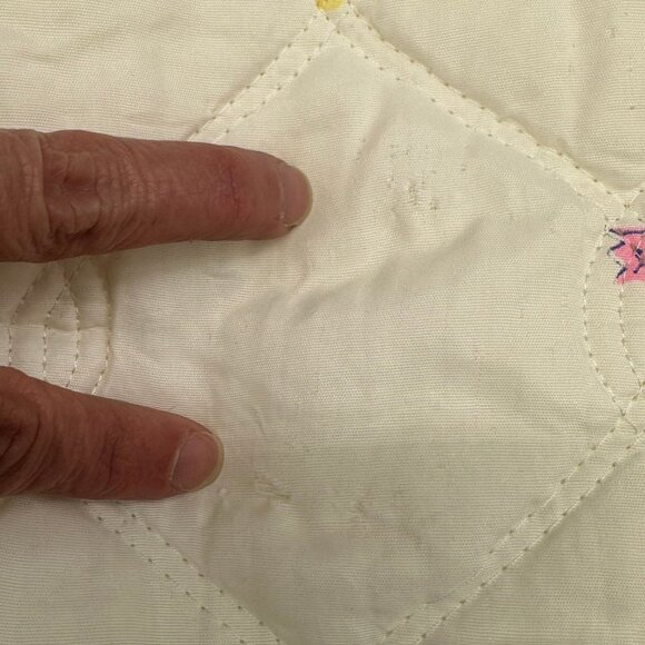 Vintage Baby Blanket Crib Toddler Bedding Dutch Yellow Pink 1950s Kitschy - Picture 6 of 10